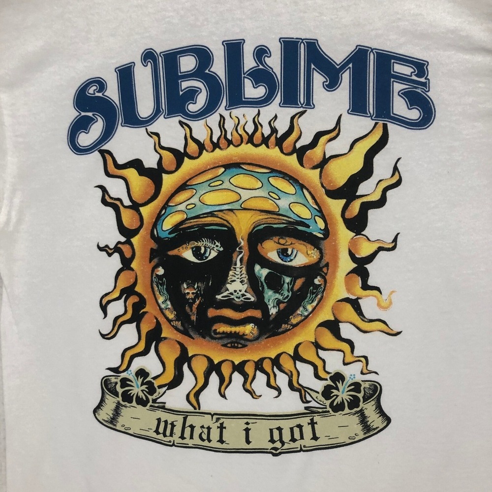 Sublime What I Got Graphic T-Shirt Sun Logo Short Sleeve White Size M